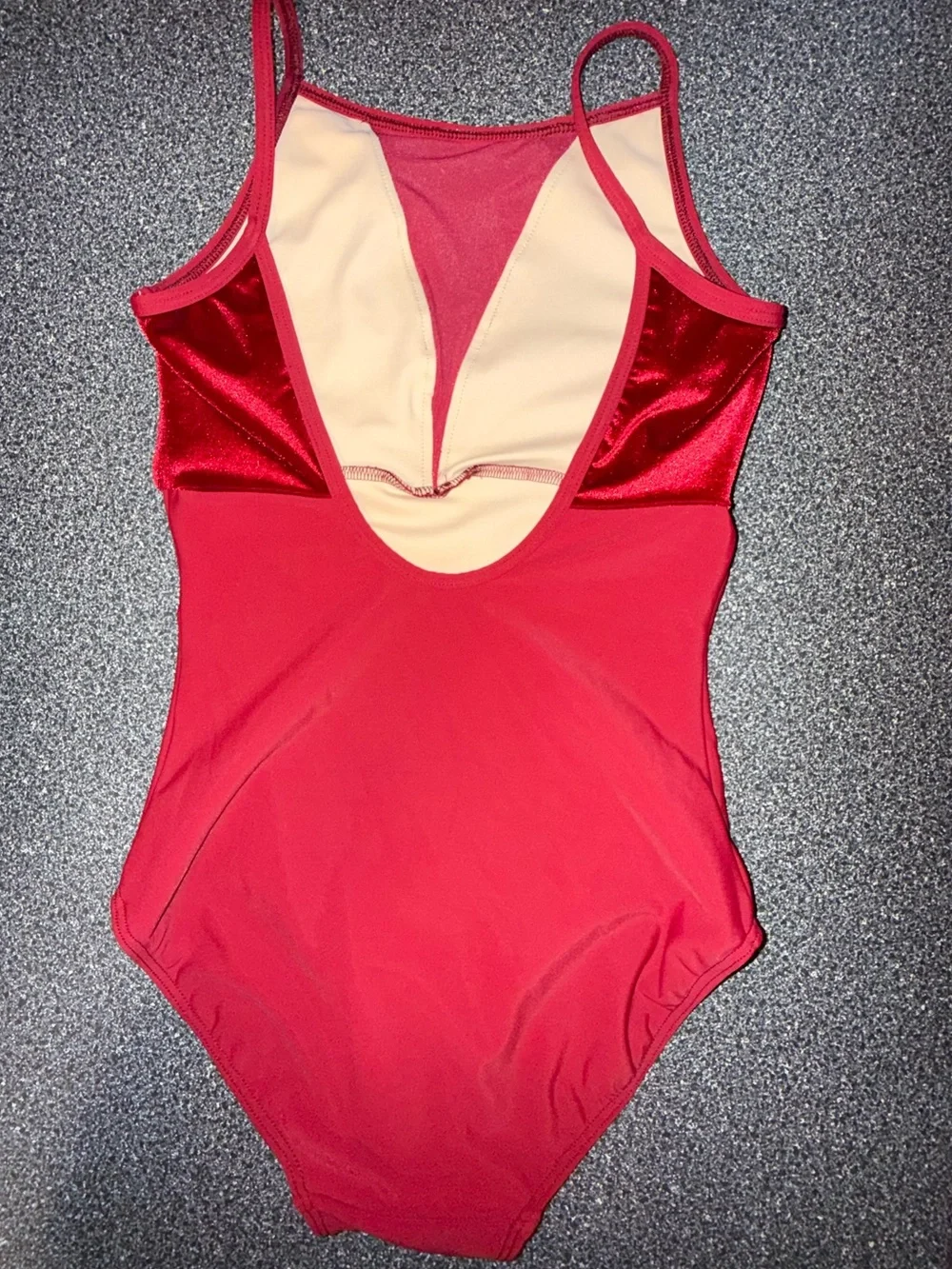 Eleve Dance Wear Red Velvet Leotard Size Adult Small